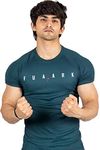 FUAARK Men's Round Neck Slim fit Gym & Active wear Sports T-Shirt for Workout & Casual Wear (Bottle Green, Large)