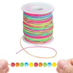 HASTHIP® Stretchy Bracelet String 1mm Rainbow Elastic for Bracelets Making, 328ft Elastic String for Bracelet, Sturdy Beading DIY Bracelet Thread Cord for Jewelry Making Necklace Crafts