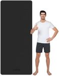 CAMBIVO Large Yoga Mat (213 x 81 x 0.6cm), Extra Long Wide Non Slip TPE Gym Mats with Carrying Strap for Exercise, Fitness, Workout, Pilates (Black)