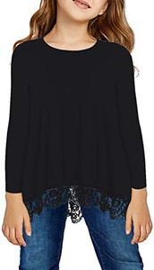 storeofbaby Girls Winter Tops Loose Leisure Ruffle Solid Casual Tunic Tees
