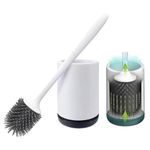 WICHARSH Silicone Toilet Brush and Holder,Bathroom Toilet Brush Holder Set,Silicone Toilet Cleaning Brush Kit with Soft Bristle Brush.