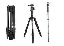 Fotopro X-GO Gecko 5ft Aluminium Built in 2-in-1 Tripod + Monopod Stand with Ball Head for DSLR Camera Payload 8 kg (Black)