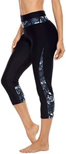 ATTRACO Swim Leggings Women Swim Pants High Waist Swim Capri Swim Shorts Black XL