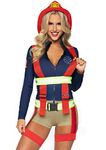 Leg Avenue Women's 2 Pc Hot Zone Honey Firefighter Costume, Multicolor, Small