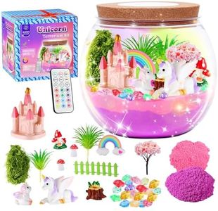 Hannstar Unicorn Terrarium Crafts Kit for Kids-LED Night Light Up & Remote Unicorn Birthday Gifts Toys for Girls Ages5 6 7 8 9 10 Year Old-Christmas Gifts for Girls