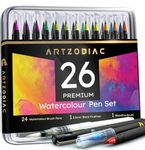 ARTZODIAC Watercolour Brush Pens Set, Colouring Set, Flexible Tips, Art Supplies, Calligraphy Pens, Arts and Crafts, Art Set for Kids, for Teenagers, Art accessories, Gifts