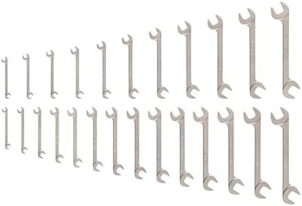 TEKTON Angle Head Open End Wrench Set, 25-Piece (1/4-3/4 in., 6-19 mm) | WAE93001 | Made in USA