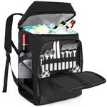 ITHWIU Cooler Backpack Insulated Leakproof bag Keeps 52 Cans Cold for Up to 18 Hours, 11 X 7.5 X 16.5 Inch Portable Lightweight Beach Travel Camping Lunch Backpack for Men and Women, Black