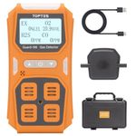 TopTes Guard-156 4 Gas Monitor Multi Gas Detector for H2S, CO, LEL, and O2, Triple Alarm Modes (Visual, Vibration, Sound), 0.5s Fast Response, Dust and Explosion Proof Design for Work and Home Safety