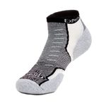 Thorlos Experia No Show Multi Activity Socks, White/Black/Gray, Large