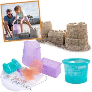 Sand Castle Science Ultimate Sandcastle Kit for Kids – Patented Open Mold System, Nesting Bucket & Scoop, Tower & Wall Molds, Mesh Bag – Beach Toys for Kids Ages 4–12