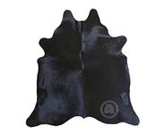 Sunshine Cowhides 100% Genuine Black Cowhide Rug - Modern Style Animal Skin Rug & Floor Carpet for Living Room, Bedroom, Kitchen & More - Extra Large (6x7-8 Ft.)