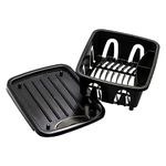 Camco Mini Dish Drainer and Tray | Fits RV Sinks and Small Counter Spaces | Durable Heavy-Duty Construction | (43512), Black