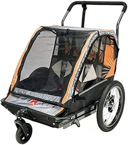 Allen Sports Deluxe Steel 2-Child Bicycle Trailer and Stroller, Model AS2-O, Orange