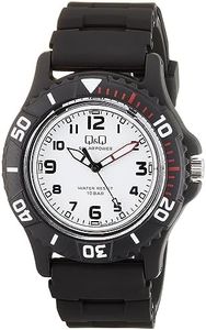 Citizen Q&Q Analog Solar Watch, Water Resistant to 10 ATM, Urethane Strap, multicolor (black/white), Classic