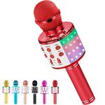 Milerong Wireless Bluetooth Karaoke Microphone, Microphone Toys Gifts for Girls Boys Kids Adults 3-in-1 Portable Handheld Mic Speaker for All Smartphones Birthday/Chrimtmas Gift Kids Mircrophone [Red]