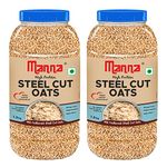 Manna 100% Steel Cut Oats 3kg | Gluten Free | Diabetic Friendly | High Protein & Fibre 3kg (Pack of 2)