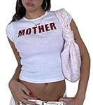 Mother Letter Print y2k Graphic Cro