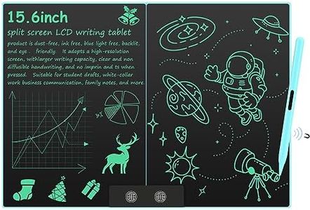 Tableau D'écriture LCD, Czemo 15,6 Pouces Split-Screen Tableaux D'écriture LCD pour Adultes et Enfants avec Stylo Magnétique, Planche à Dessin Électronique pour Bureau, Mémos, Notes