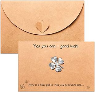Tarjeta de Felicitación de Buena Suerte Tarjeta Kraft de Buena Suerte con Encanto de Trébol de Cuatro Hojas y Sobre de Corazón Regalo de Buena Suerte de Símbolo de Trébol para Amigo Familia