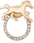 SenFai Horse Lucky Horseshoe Magnetic Brooch Eyeglass Holder 3 Tone (gold)