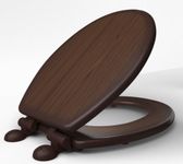 Adshank Toilet Seat Cover with Non Soft Close hinges | Walnut effect shade/color | Suitable to Conventional Regular 16½ “ EWC commode toilet | Model : AI 2016E 026 PBn.