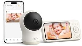 eufy Baby Monitor C10 with 2K HD Camera, 4.5" 480p Display, 4× Zoom, Pan-Tilt, Night Vision, Hybrid Wi-Fi & No Wi-Fi Connection, 12 H Battery, Motion, Cry, Noises, Temperature Alters