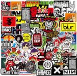 Rock and Roll Stickers | 100PCS | Trendy Music Band Stickers packs for Adults Teens, Vinyl Waterproof Cool Punk Stickers Graffiti Decals for Skateboard, Computer, Scooter, Laptop, Snowboard, Guitar