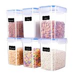 ENTITY Airtight Storage Container Set for Fridge BPA Free Airtight Plastic Container for Kitchen - 1300ml, Transparent (Pack of 6)