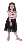 TAGAS Baby-Girl's Valantino & Net Fit and Flare Standard Length Dress (KD-414-BLACK-2_Black_2 3 Years)