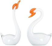 Lenox Art Glass Set of 2 Swan Figur