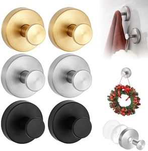 Suction Cup Hooks for Wreaths on Glass, No-Drill Shower Hooks (Mix,6PCS)