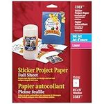 Avery Sticker Paper, Matte White, 8.5 x 11 Inches, Inkjet Printers, 15 Sheets (3383) Packaging May Vary