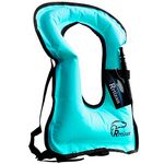 Rrtizan Children Snorkel Vest Portable Inflatable Swimming Life Jacket for Water Sports Safety(Blue)