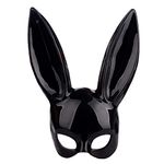 Blk Ear Rabbit Mask, Women Masquera Rabbit Mask, Anime Cosplay Full Fe Headwear, Rabbit Mask Cosplay Mask Party Props for Birthday Easter loween Eve Party Costume Asory