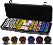 CONTINUE 14g Clay Poker Chips Set for Texas Hold’em,Casino Chips Set with 500PCS Numbered Chips,Waterproof Cards,High-end ABS Chip Case with Double Core,Ideal Gifts for Poker Players