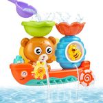 Baby Bath Toys, Sensory Bath Toys for 1 year old, Bath Toy for Babies 6-12 Months, Waterfall Water Station Toy with Scoop, Toddler Bath Toys for 1 2 3 4 Year Old Boy Girl Gift Toys Set