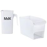 ROHAM Milk Bag Organizer and Milk Pitcher for Refrigerator, Milk Bag Holder for Fridge, White