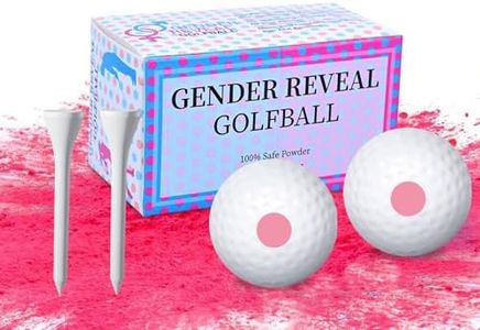 Gender Reveal Golf Balls Exploding Golf Ball-2Pink&2Wooden Tees per Pack-Girl or Boy Baby Reveal Ideas Party Supplies Exploding Powder Biodegradable Golf Balls Funny Idea