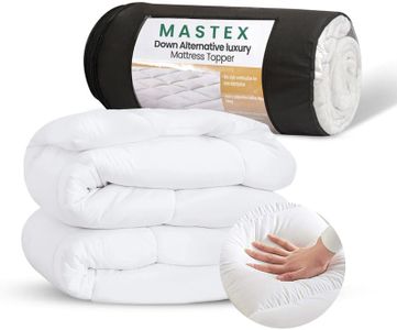Mastex Mattress Topper Kingsize Bed - 5 CM Thick, Quilted, Extra Deep, Super Fluffy & Breathable - Strong Elastic Bands, Fits Up to 40 CM - Premium Hollowfiber Filling