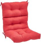 Amazon Basics Tufted Outdoor High Back Patio Chair Cushion- Red