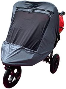 Double Baby Pram Sun Shade | Universal Sun Cover and Mosquito Net for Twin Strollers | Blocks 97.5% of UV (UPF40+) | Portable Blackout Blind to Help Baby Sleep | SnoozeShade Twin Deluxe