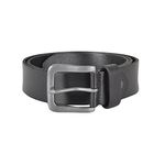 Sierra Azure Mens Leather Belt 36" Black Cruz Design 100% Real Cowhide with Brushed Silver Metal Buckle Ideal For Jeans Casual Formal Suit Trousers Work Wear Cowboy