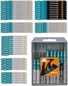 EXFEIN 50-Piece Jigsaw Blades for Metal and Softwood Plywood, Professional Accessory Jigsaw