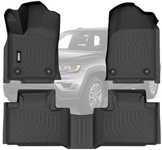 VIWIK Floor Mats for 2016-2021 Grand Cherokee/Durango (Not for Grand Cherokee L), Car Mats All Weather Custom Floor Liners 1st and 2nd Row Front & Rear, Automotive Floor Mats TPE Black
