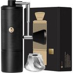 TIMEMORE C5 Pro Manual Coffee Grinder Capacity 30g with CNC Stainless Steel Conical Burr - Internal Adjustable Setting,Double Bearing Positioning (C5 Pro Matte Black)