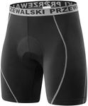 Przewalski Mens Cycling Underwear Shorts 4D Padded Bike Undershorts Bicycle MTB Liner Shorts with Silicone Leg Grippers Grey