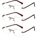 VVDQELLA 3 Pack Reading Glasses Men, Blue Light Glasses Spectacles, Computer Readers Eyeglasses Women Ladies, Clear Magnifying Anti Glare