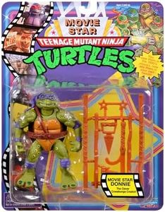 Teenage Mutant Ninja Turtles Classica stella del cinema 1991 Tartaruga Donnie in pacchetto di styling del film con accessori per armi firmati, regalo per i fan delle tartarughe