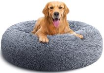 YOJOGEE Donut Calming Dog Bed for Medium Large Small Dogs Cats, Fluffy Anti Anxiety Dog Beds Washable Puppy Bed Plush Non-Slip Cuddler Warming Faux Fur Pet Bed